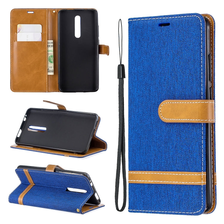 Color Matching Denim Texture Leather Case for Xiaomi Redmi K20 & K20 Pro, with Holder & Card Slots & Wallet & Lanyard