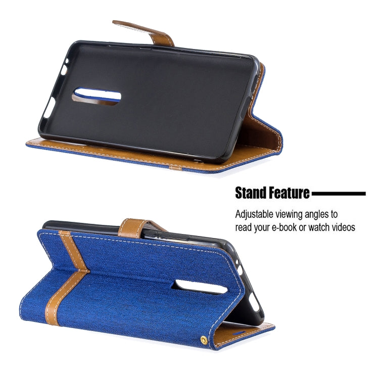 Color Matching Denim Texture Leather Case for Xiaomi Redmi K20 & K20 Pro, with Holder & Card Slots & Wallet & Lanyard