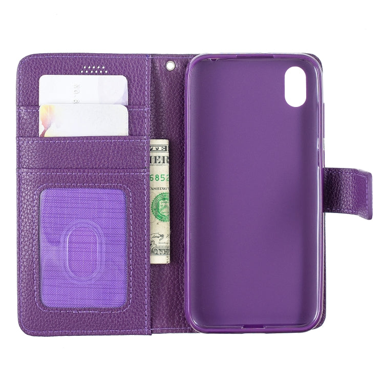 For Huawei Y5 2019 Lychee Texture Horizontal Flip Leather Case with Holder & Card Slots & Wallet & Photo Frame