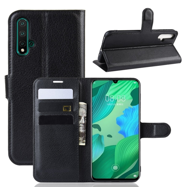 Litchi Texture Horizontal Flip Leather Case for Huawei Nova 5, with Wallet & Holder & Card Slots
