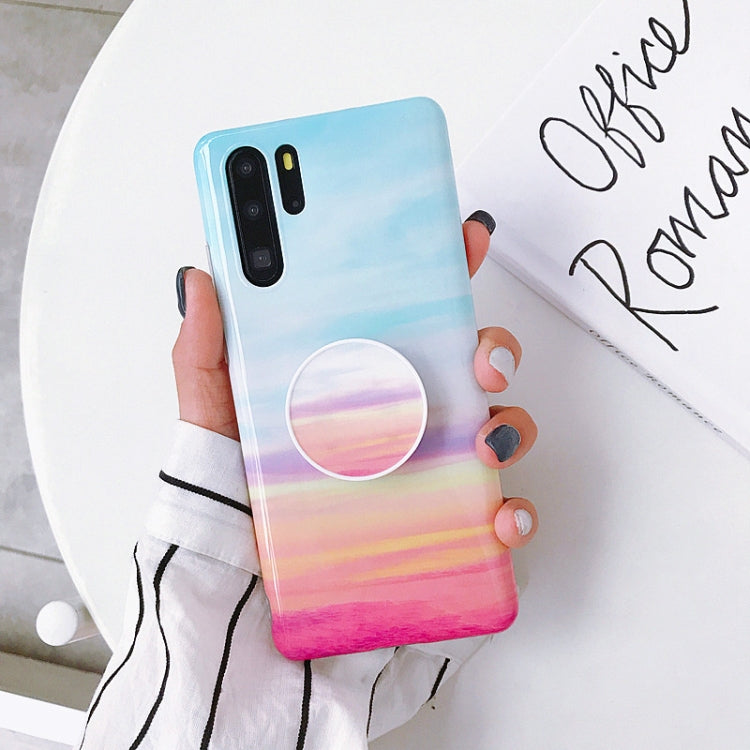 Glossy Marble Folding Bracket Anti-drop TPU Case for Huawei P30 Pro
