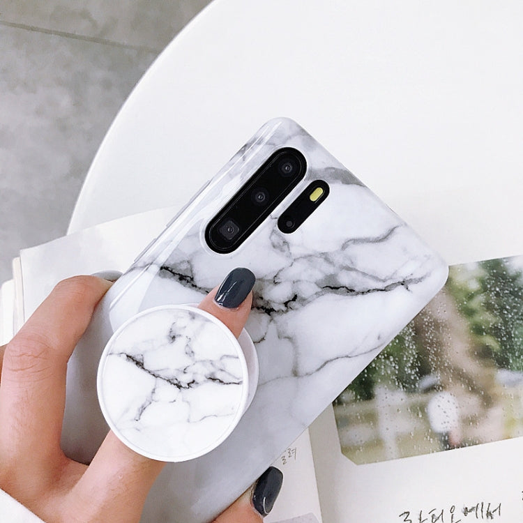 Glossy Marble Folding Bracket Anti-drop TPU Case for Huawei P30 Pro