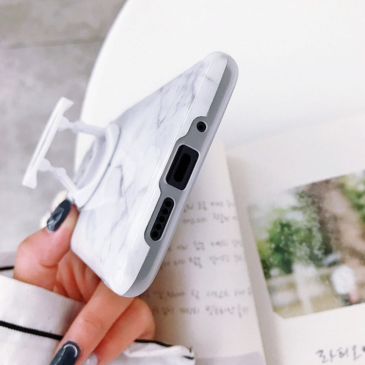 Glossy Marble Folding Bracket Anti-drop TPU Case for Huawei P30 Pro