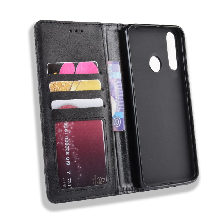 Magnetic Buckle Retro Crazy Horse Texture Horizontal Flip Leather Case for Wiko View3, with Holder & Card Slots & Photo Frame