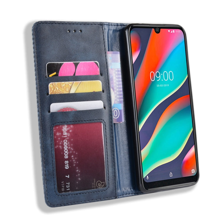 Magnetic Buckle Retro Crazy Horse Texture Horizontal Flip Leather Case for Wiko View3, with Holder & Card Slots & Photo Frame