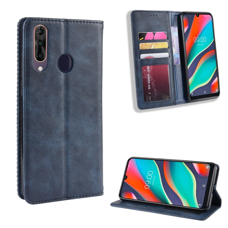 Magnetic Buckle Retro Crazy Horse Texture Horizontal Flip Leather Case for Wiko View3, with Holder & Card Slots & Photo Frame
