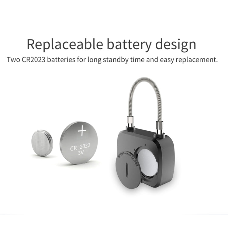 L13 Fingerprint Lock Intelligent Small Padlock Outdoor Luggage Lock Gym Fingerprint Padlock(Black)