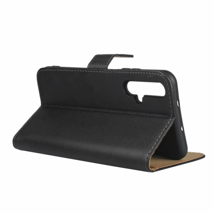 Leather Horizontal Flip Holster for Huawei Honor 20 with Magnetic Clasp and Bracket and Card Slot and Wallet(Black)