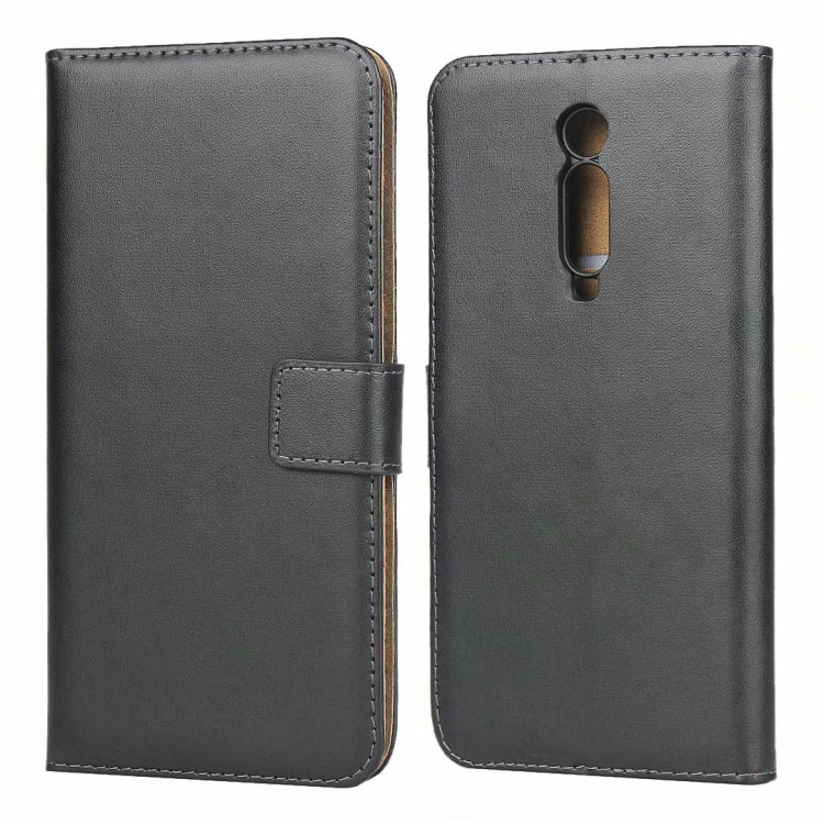 Leather Horizontal Flip Holster for Xiaomi Redmi K20 with Magnetic Clasp and Bracket and Card Slot and Wallet(Black)