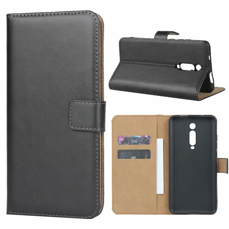 Leather Horizontal Flip Holster for Xiaomi Redmi K20 with Magnetic Clasp and Bracket and Card Slot and Wallet(Black)