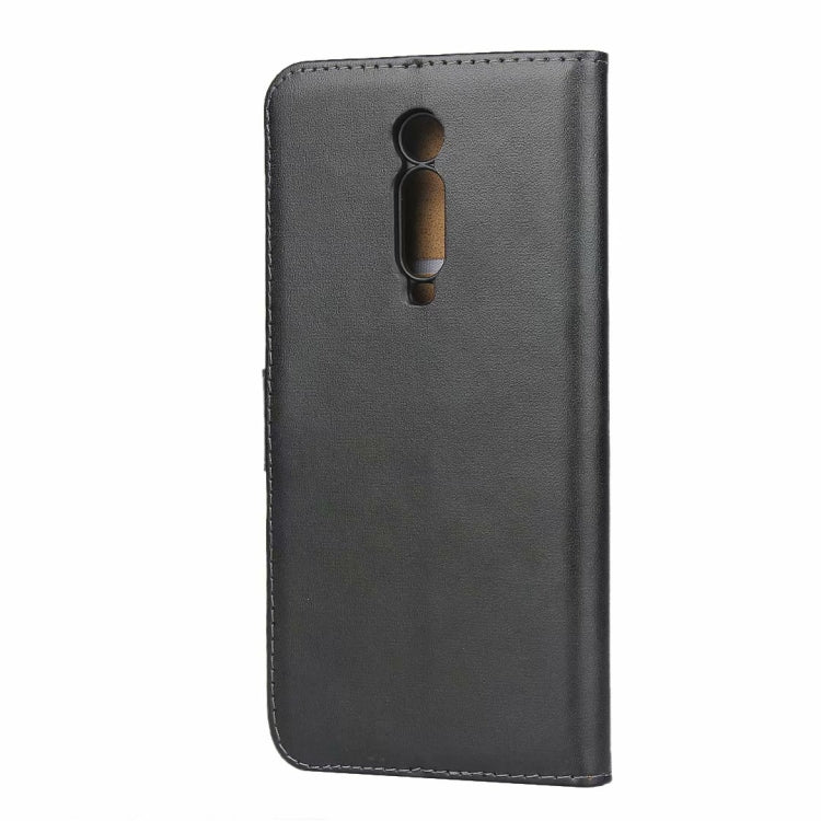 Leather Horizontal Flip Holster for Xiaomi Redmi K20 with Magnetic Clasp and Bracket and Card Slot and Wallet(Black)