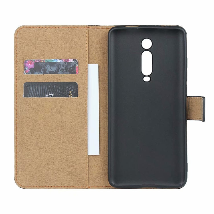 Leather Horizontal Flip Holster for Xiaomi Redmi K20 with Magnetic Clasp and Bracket and Card Slot and Wallet(Black)