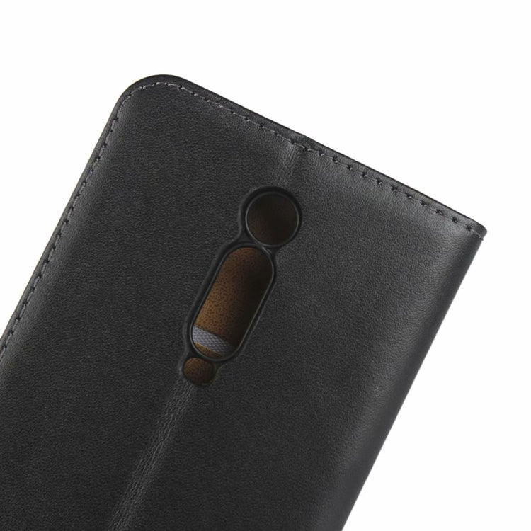 Leather Horizontal Flip Holster for Xiaomi Redmi K20 with Magnetic Clasp and Bracket and Card Slot and Wallet(Black)