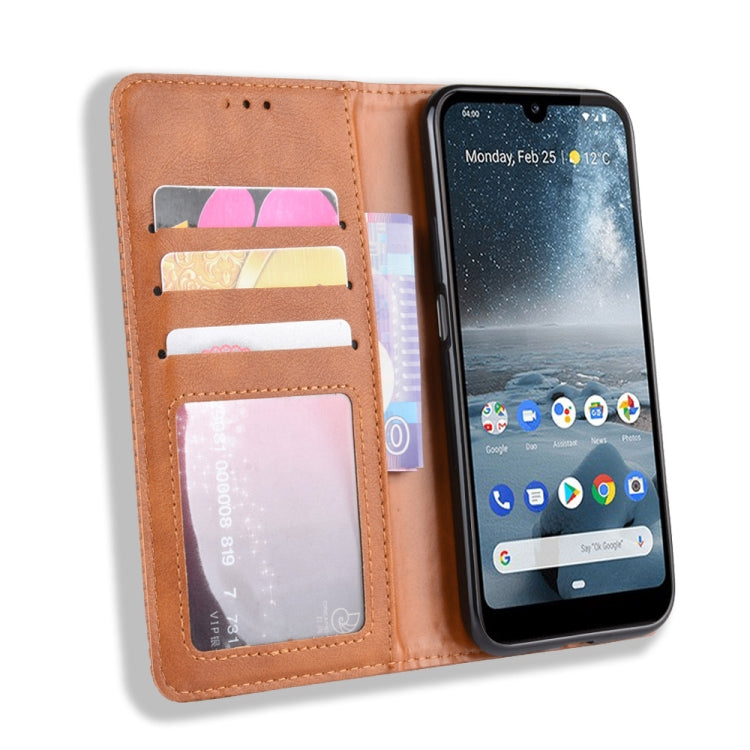 Magnetic Buckle Retro Crazy Horse Texture Horizontal Flip Leather Case for Nokia 4.2, with Holder & Card Slots & Photo Frame