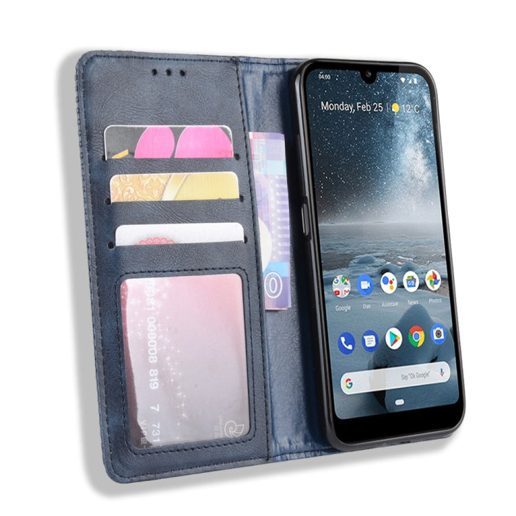 Magnetic Buckle Retro Crazy Horse Texture Horizontal Flip Leather Case for Nokia 4.2, with Holder & Card Slots & Photo Frame