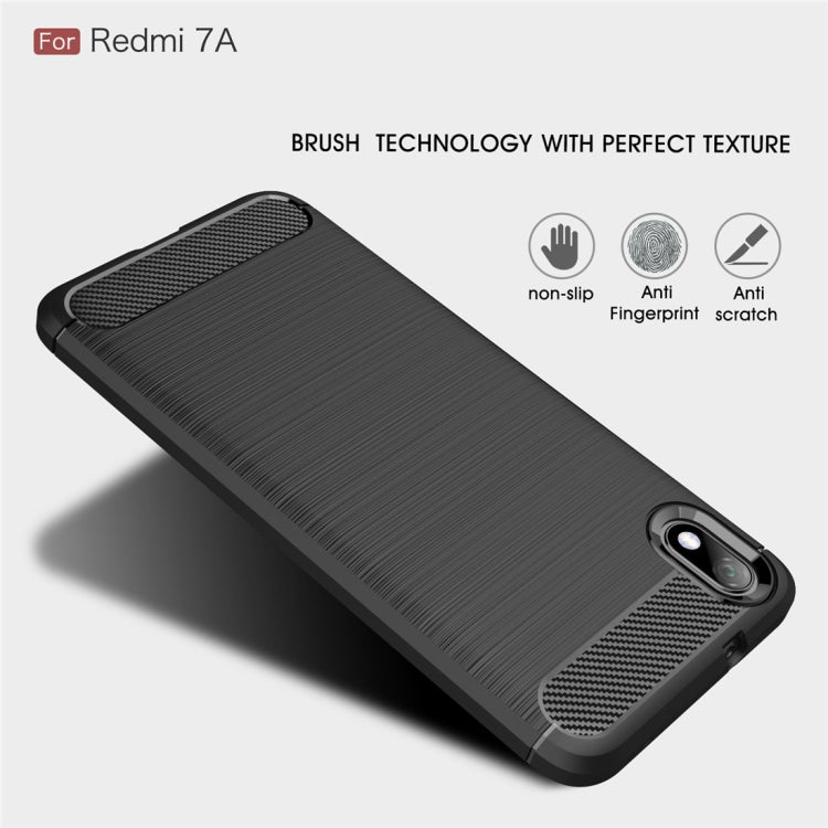 Brushed Texture Carbon Fiber TPU Case for Xiamo Redmi 7A