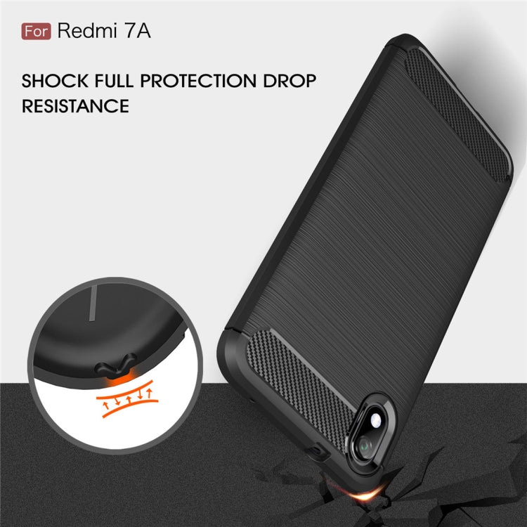 Brushed Texture Carbon Fiber TPU Case for Xiamo Redmi 7A