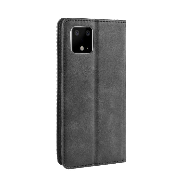 Magnetic Buckle Retro Crazy Horse Texture Horizontal Flip Leather Case for Google Pixel 4 , with Holder & Card Slots & Photo Frame
