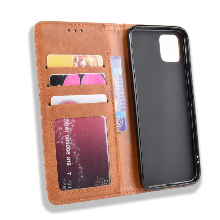 Magnetic Buckle Retro Crazy Horse Texture Horizontal Flip Leather Case for Google Pixel 4 , with Holder & Card Slots & Photo Frame