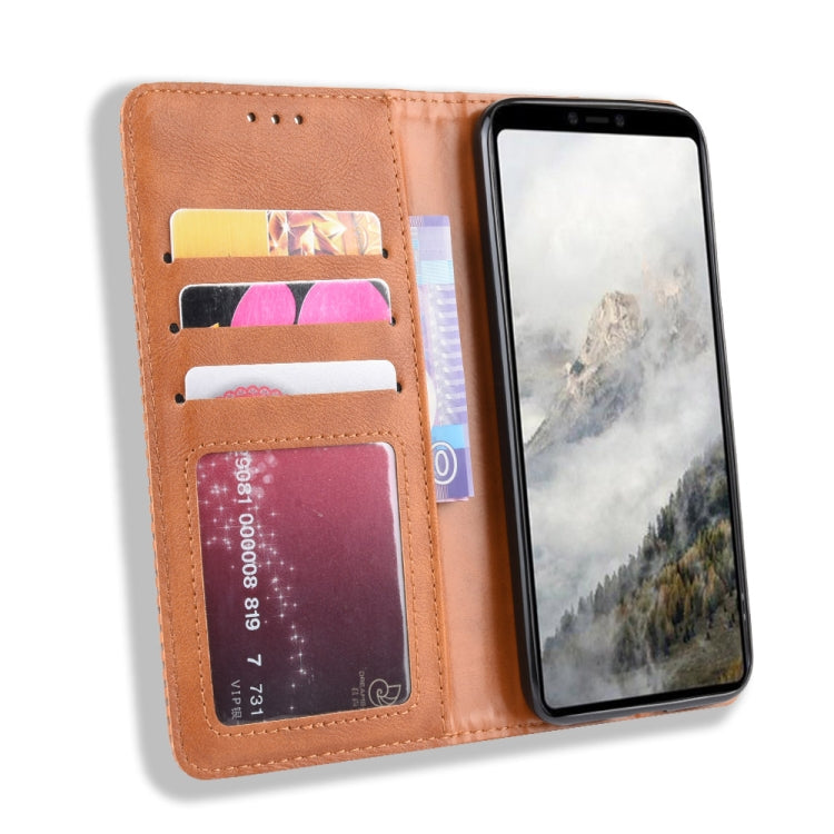 Magnetic Buckle Retro Crazy Horse Texture Horizontal Flip Leather Case for Google Pixel 4 , with Holder & Card Slots & Photo Frame