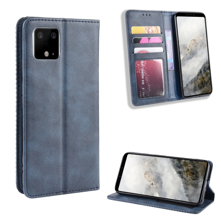 Magnetic Buckle Retro Crazy Horse Texture Horizontal Flip Leather Case for Google Pixel 4xl, with Holder & Card Slots & Photo Frame