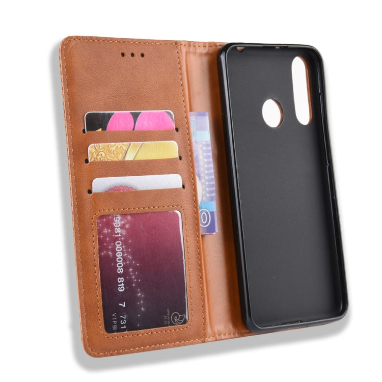 Magnetic Buckle Retro Crazy Horse Texture Horizontal Flip Leather Case for Wiko View 3 Pro, with Holder & Card Slots & Photo Frame