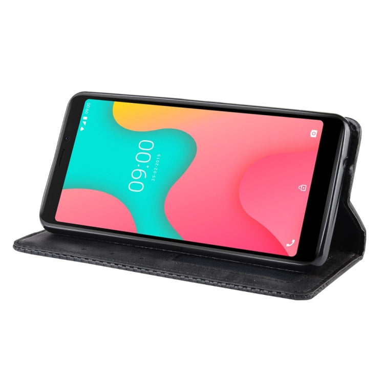Magnetic Buckle Retro Crazy Horse Texture Horizontal Flip Leather Case for Wiko Y60, with Holder & Card Slots & Photo Frame