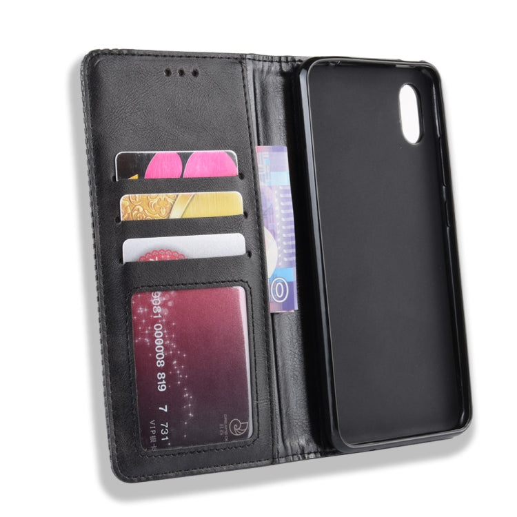 Magnetic Buckle Retro Crazy Horse Texture Horizontal Flip Leather Case for Wiko Jerry 4, with Holder & Card Slots & Photo Frame