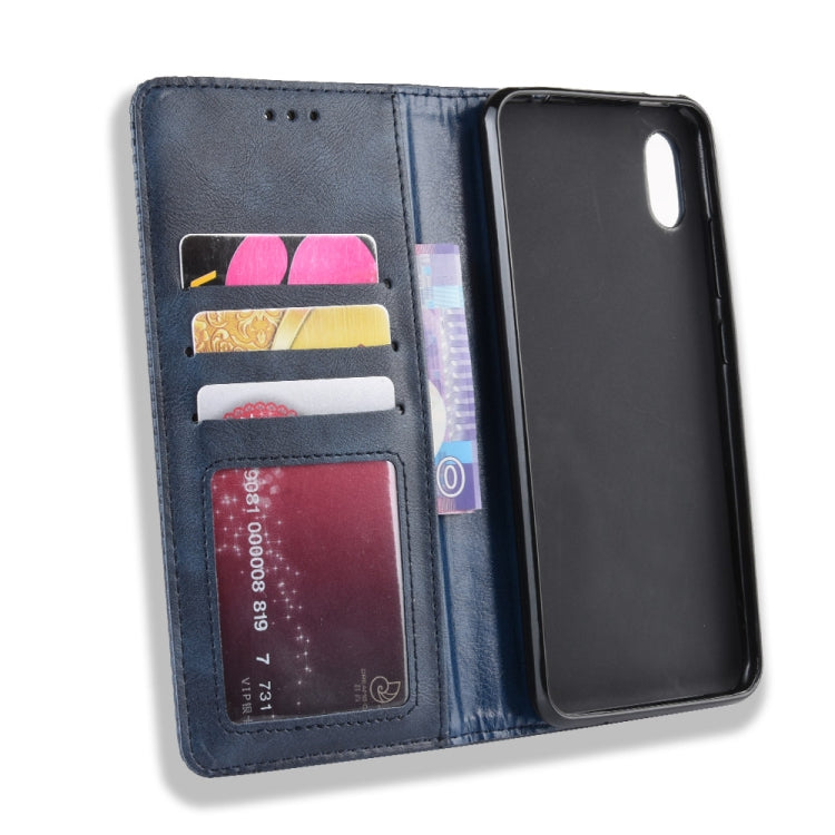 Magnetic Buckle Retro Crazy Horse Texture Horizontal Flip Leather Case for Wiko Jerry 4, with Holder & Card Slots & Photo Frame