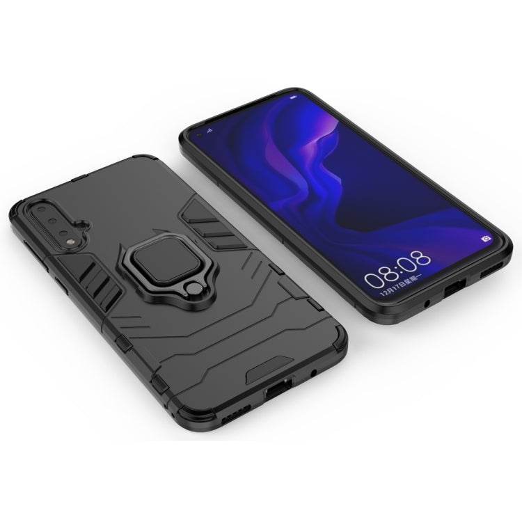 PC + TPU Shockproof Protective Case with Magnetic Ring Holder for Huawei Nova 5 / Nova 5 Pro
