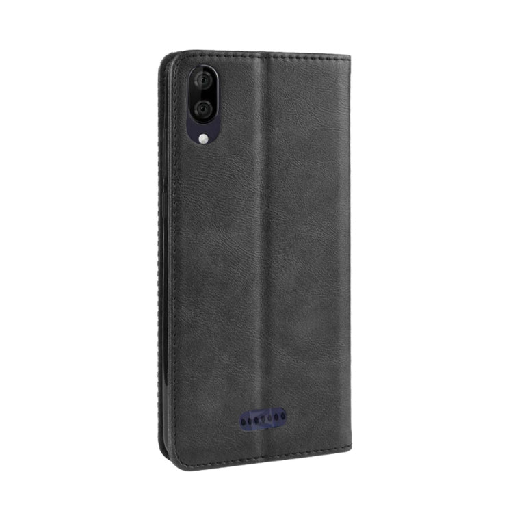 Magnetic Buckle Retro Crazy Horse Texture Horizontal Flip Leather Case for Wiko Y80, with Holder & Card Slots & Photo Frame
