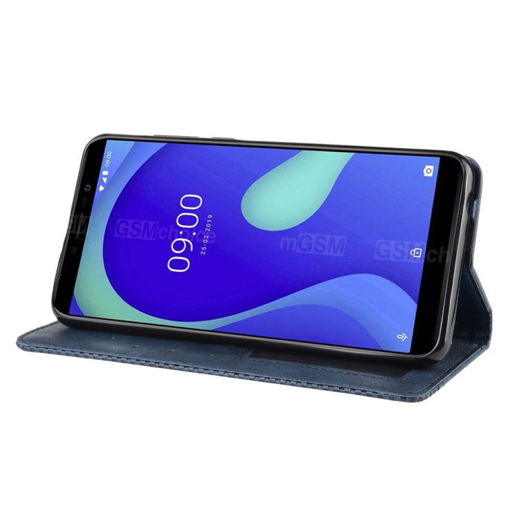 Magnetic Buckle Retro Crazy Horse Texture Horizontal Flip Leather Case for Wiko Y80, with Holder & Card Slots & Photo Frame