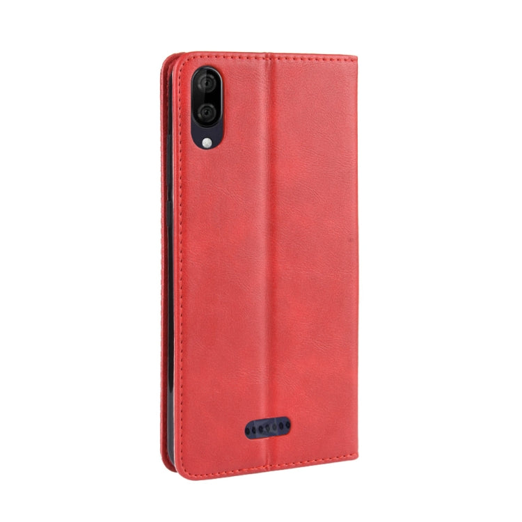 Magnetic Buckle Retro Crazy Horse Texture Horizontal Flip Leather Case for Wiko Y80, with Holder & Card Slots & Photo Frame