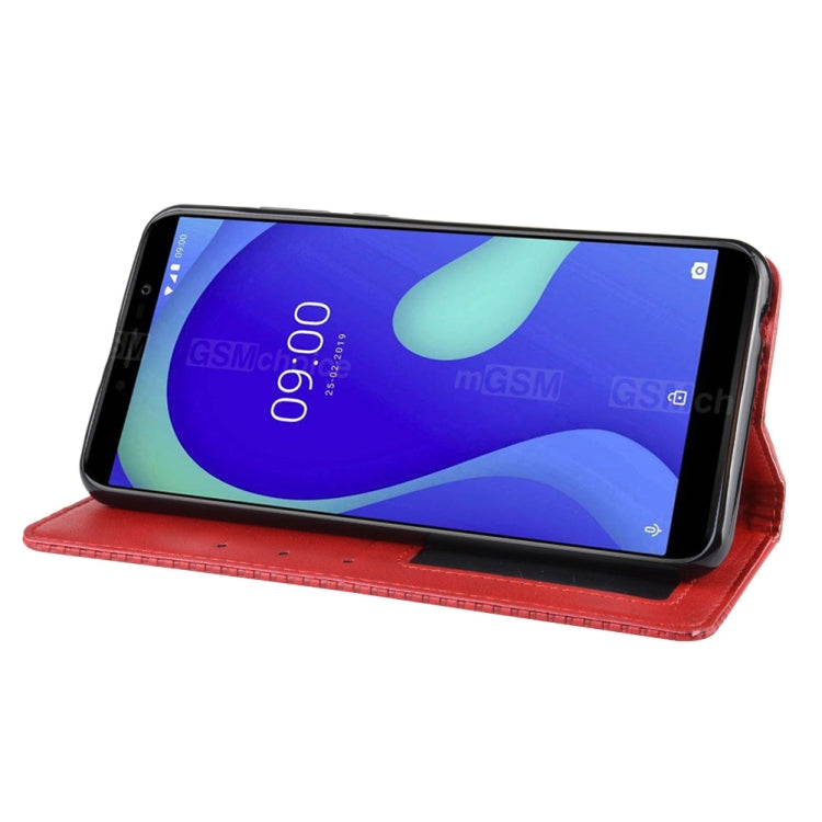 Magnetic Buckle Retro Crazy Horse Texture Horizontal Flip Leather Case for Wiko Y80, with Holder & Card Slots & Photo Frame