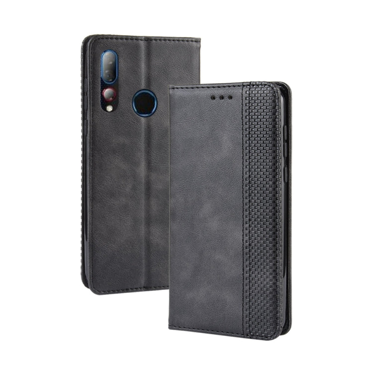 Magnetic Buckle Retro Crazy Horse Texture Horizontal Flip Leather Case for HTC Desire 19+(Desire 19 Plus) , with Holder & Card Slots & Photo Frame
