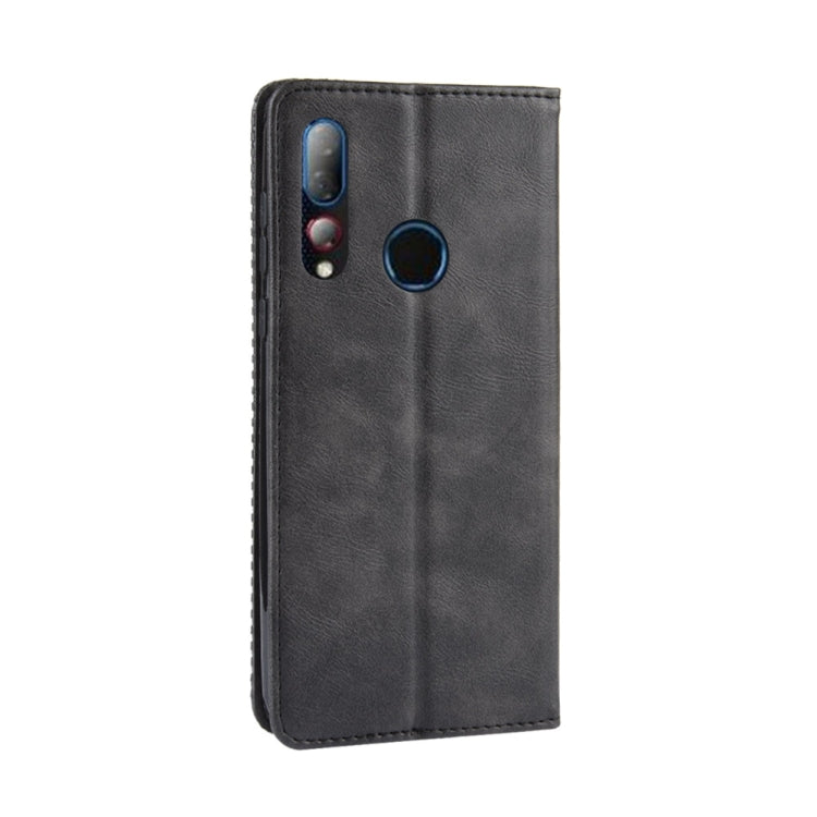 Magnetic Buckle Retro Crazy Horse Texture Horizontal Flip Leather Case for HTC Desire 19+(Desire 19 Plus) , with Holder & Card Slots & Photo Frame