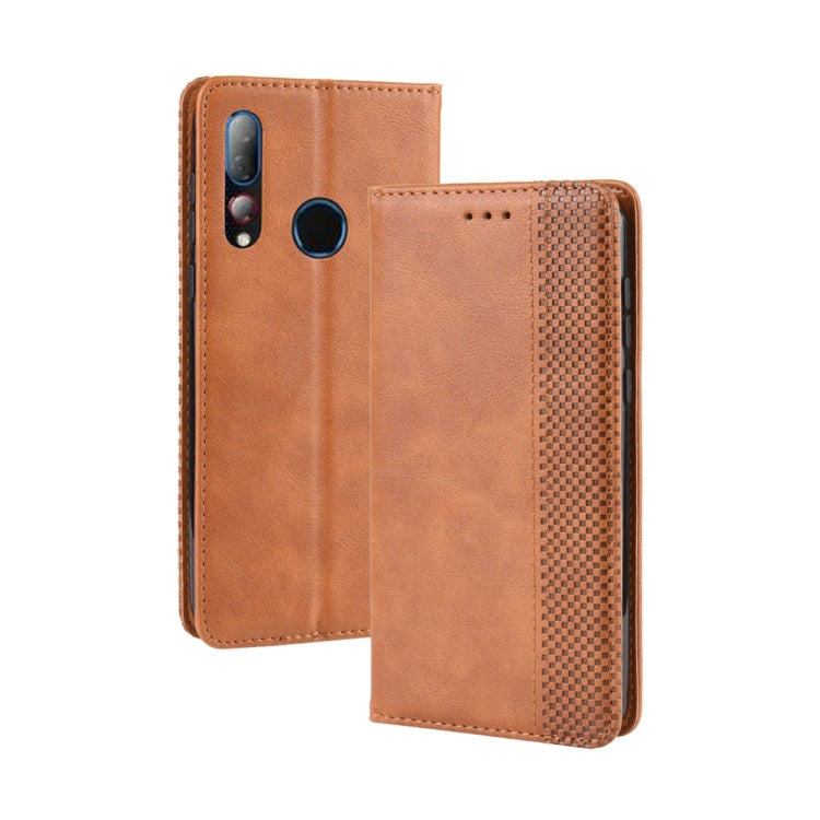 Magnetic Buckle Retro Crazy Horse Texture Horizontal Flip Leather Case for HTC Desire 19+(Desire 19 Plus) , with Holder & Card Slots & Photo Frame
