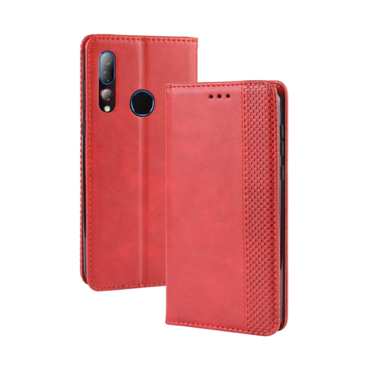 Magnetic Buckle Retro Crazy Horse Texture Horizontal Flip Leather Case for HTC Desire 19+(Desire 19 Plus) , with Holder & Card Slots & Photo Frame
