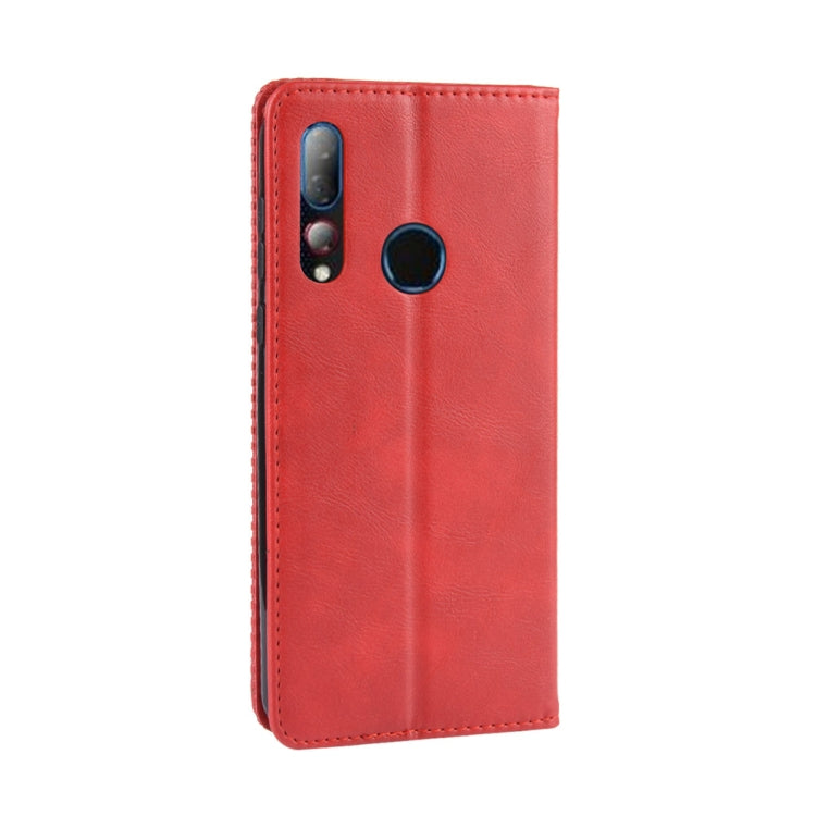 Magnetic Buckle Retro Crazy Horse Texture Horizontal Flip Leather Case for HTC Desire 19+(Desire 19 Plus) , with Holder & Card Slots & Photo Frame