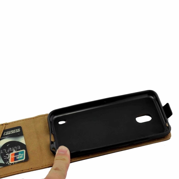 Business Style Vertical Flip TPU Leather Case with Card Slot For Nokia2.2(black)