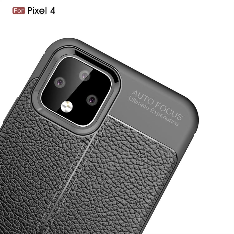 Litchi Texture TPU Shockproof Case for Google Pixel 4(Red)