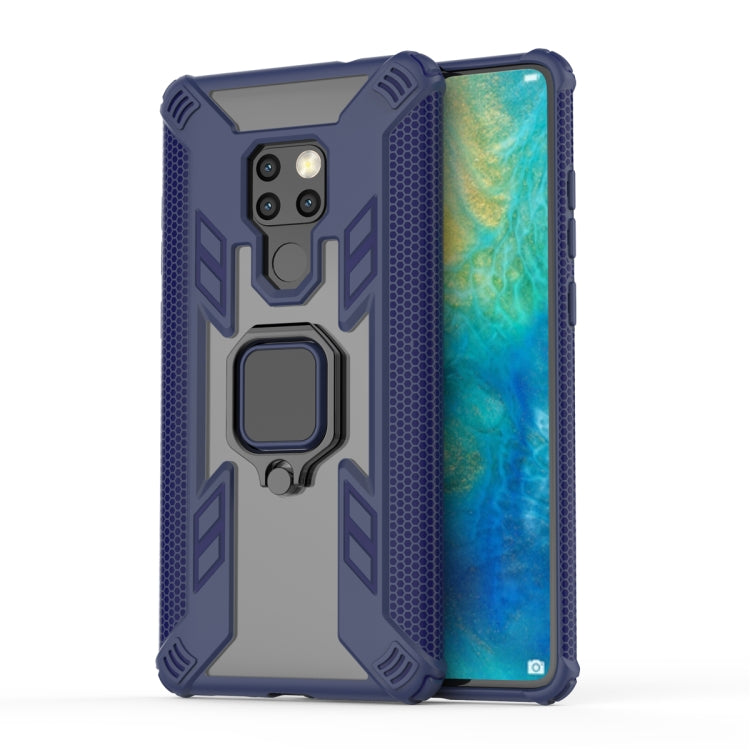 Iron Warrior Shockproof PC + TPU Protective Case for Huawei Mate20, with Ring Holder(Navy blue)