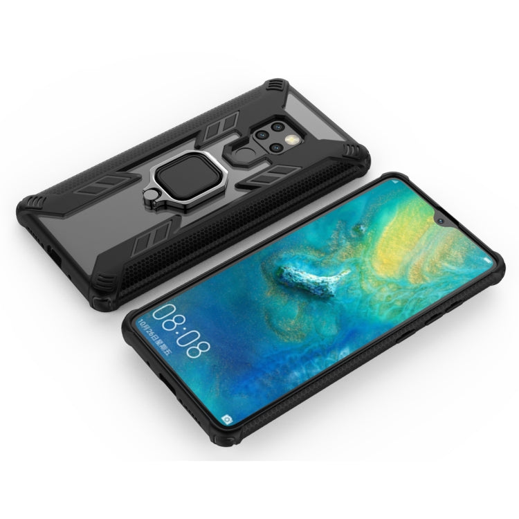 Iron Warrior Shockproof PC + TPU Protective Case for Huawei Mate20, with Ring Holder(Navy blue)