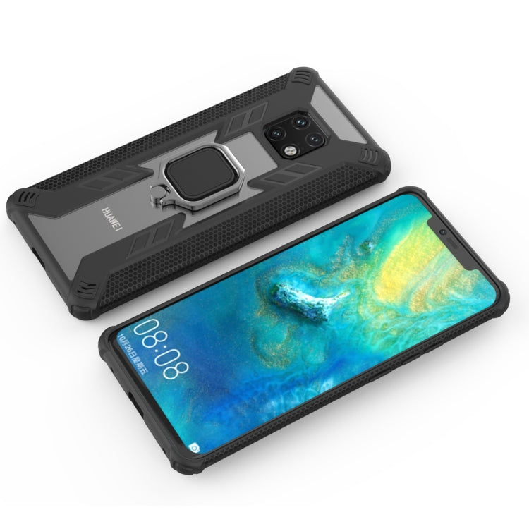Iron Warrior Shockproof PC + TPU Protective Case for Huawei Mate 20 Pro, with Ring Holder(Navy blue)