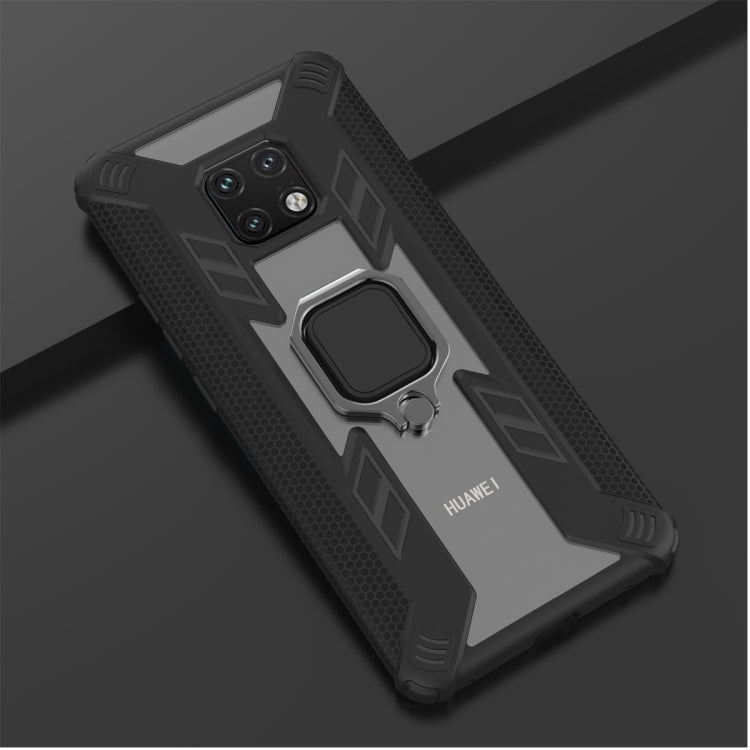 Iron Warrior Shockproof PC + TPU Protective Case for Huawei Mate 20 Pro, with Ring Holder(Navy blue)