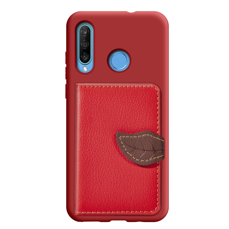 Leaf Buckle Litchi Texture Card Holder PU + TPU Case with Card Slot & Holder & Wallet & Photo Frame for Huawei Nove 4E / P30 Lite