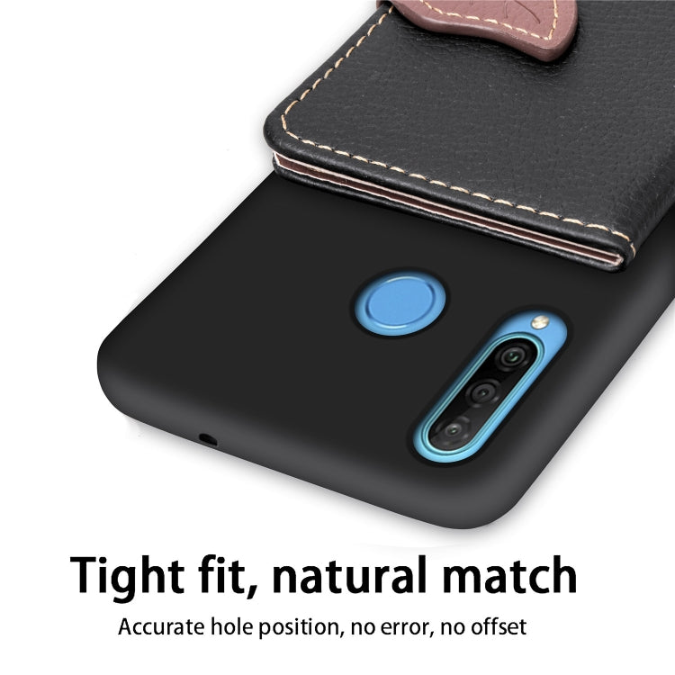Leaf Buckle Litchi Texture Card Holder PU + TPU Case with Card Slot & Holder & Wallet & Photo Frame for Huawei Nove 4E / P30 Lite