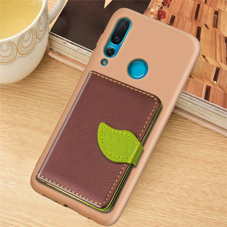 Litchi Pattern Card Bag Wallet Bracket + TPU Phone Case with Card Slot Wallet Bracket Function For Huawei Nove 4