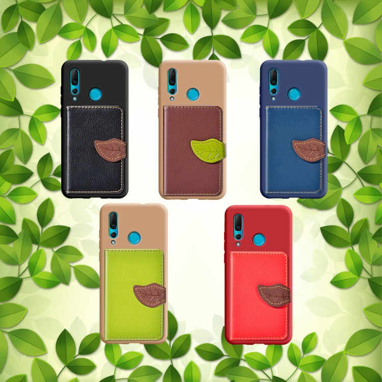 Litchi Pattern Card Bag Wallet Bracket + TPU Phone Case with Card Slot Wallet Bracket Function For Huawei Nove 4