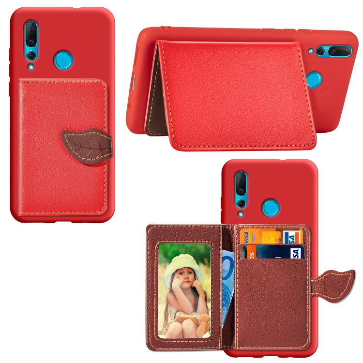 Litchi Pattern Card Bag Wallet Bracket + TPU Phone Case with Card Slot Wallet Bracket Function For Huawei Nove 4